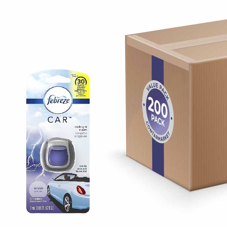 Febreze Car Freshener, Midnight Storm - 200 Pack