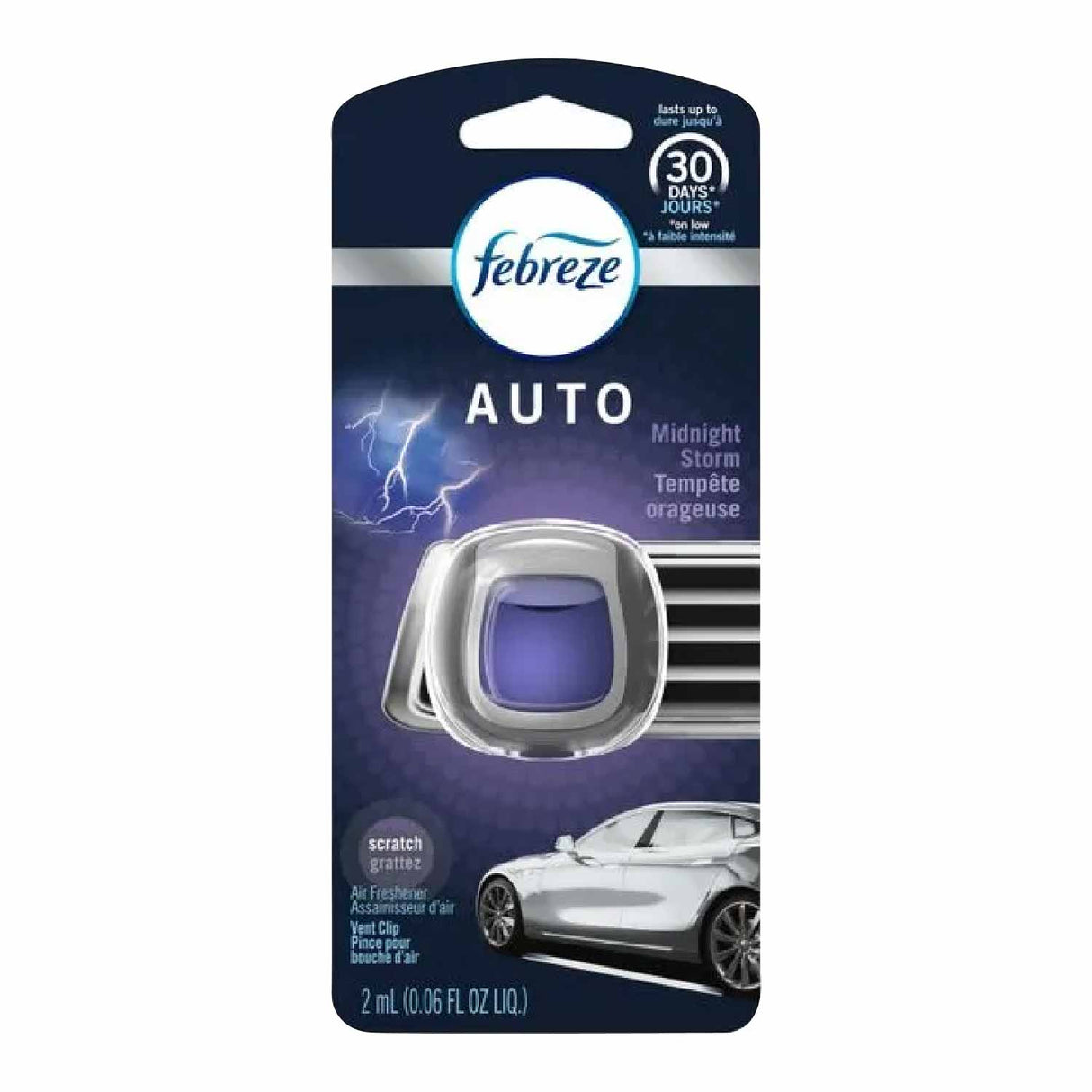 Febreze Car Vent Clip - Midnight Storm, 2ml - 1ct - 8 Pack