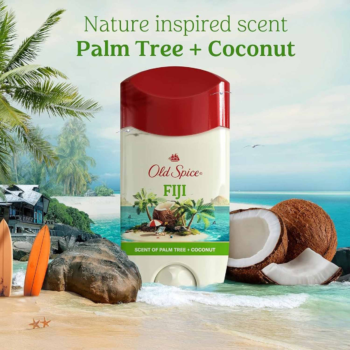 Old Spice - Fiji with Palm Tree, Antiperspirant & Deodorant - 2.6 Oz - 4 Pack
