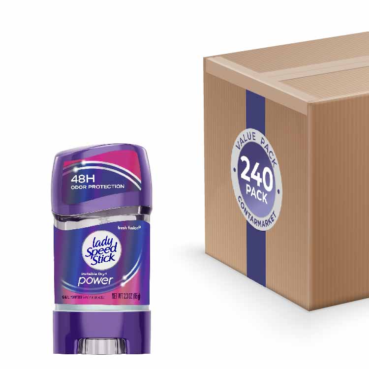 Lady Speed Stick Invisible Dry Antiperspirant & Deodorant, Fresh Fusion - 2.3 oz - 240 Pack