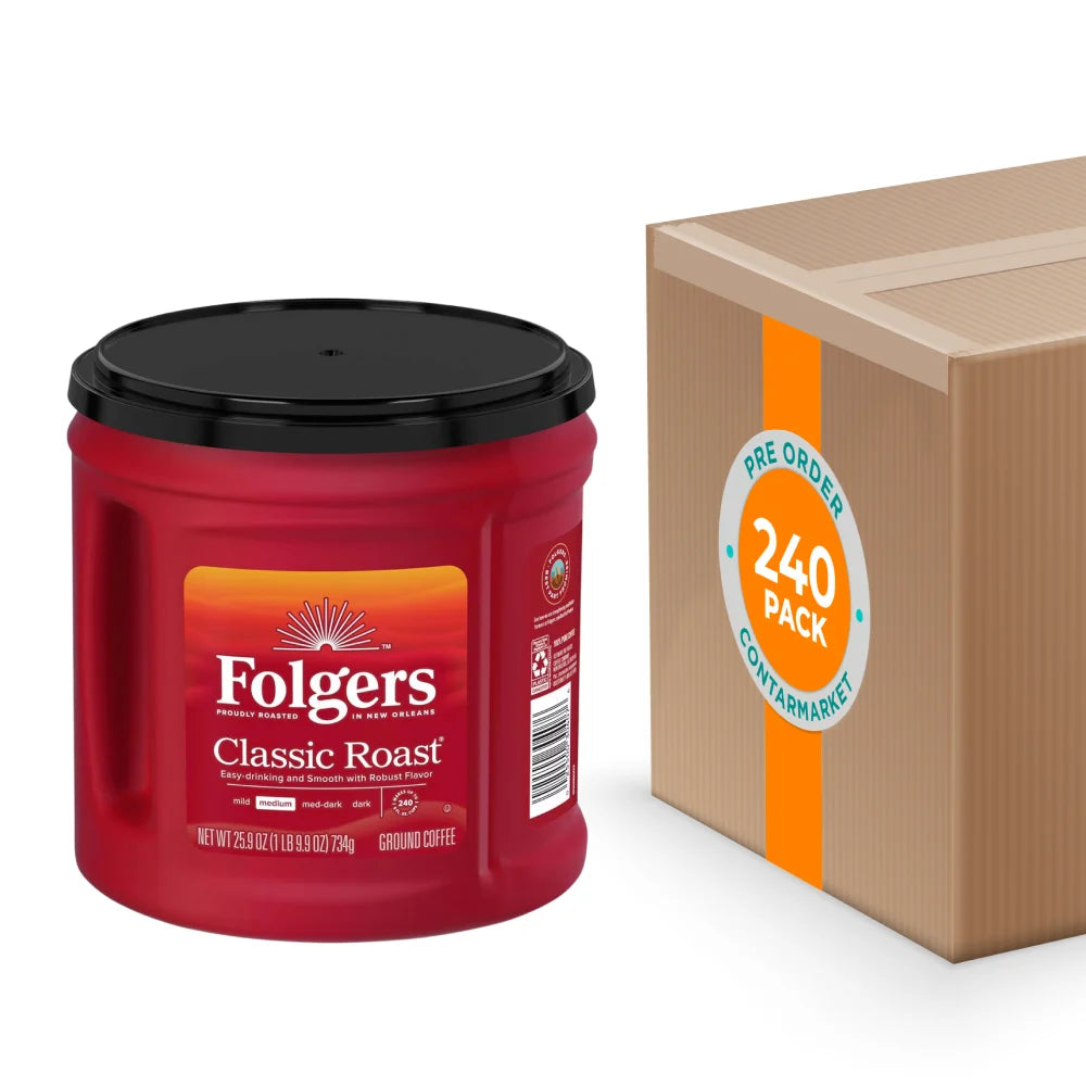 Folgers - Coffee, Classic Roast Ground Coffee - 25.9 Oz - 240 Pack