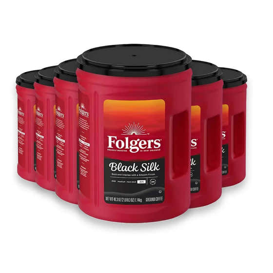 Folgers - Dark Roast Ground Coffee, Black Silk - 40.3 Oz - 6 Pack | Folgers - member5%