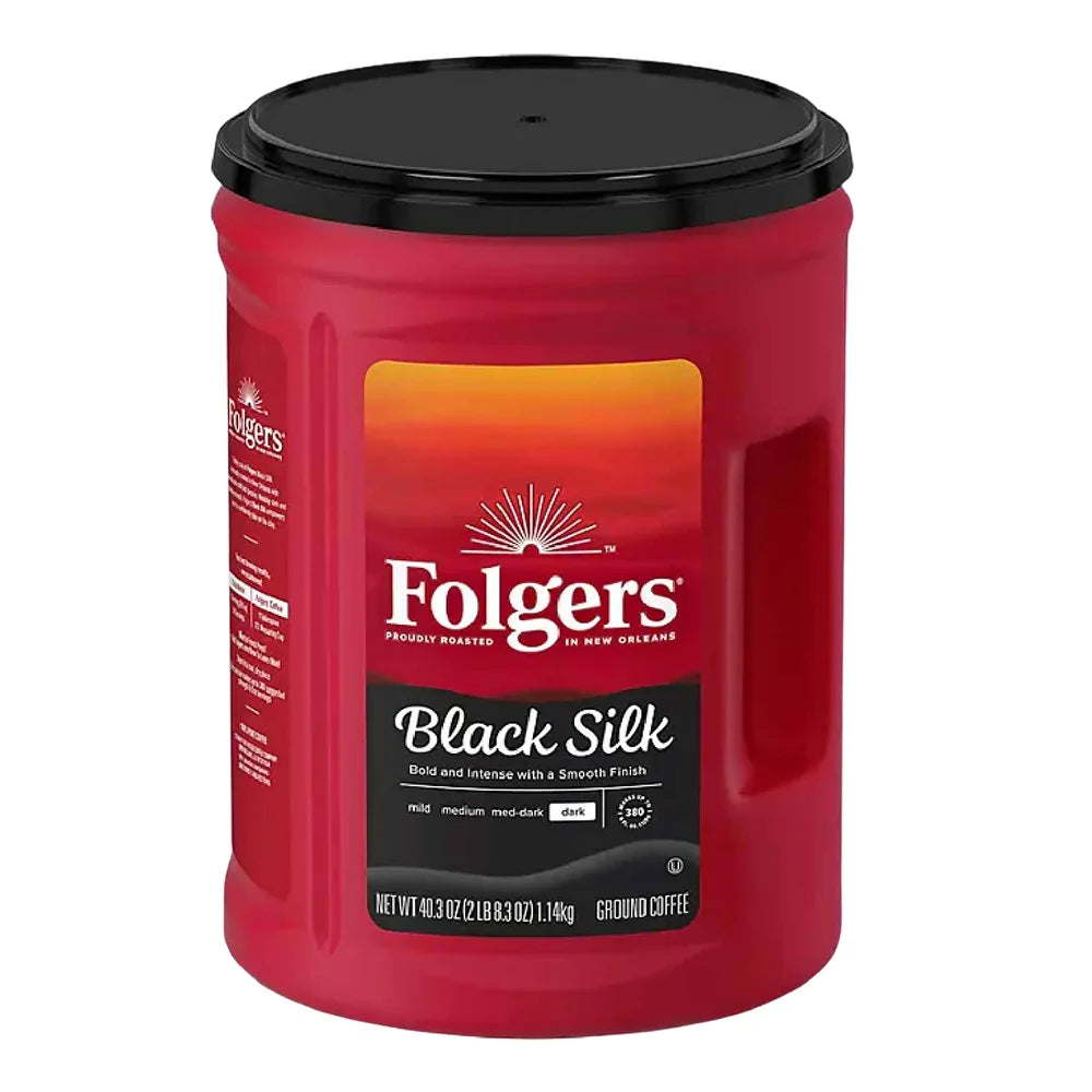 Folgers - Dark Roast Ground Coffee, Black Silk - 40.3 Oz - 6 Pack
