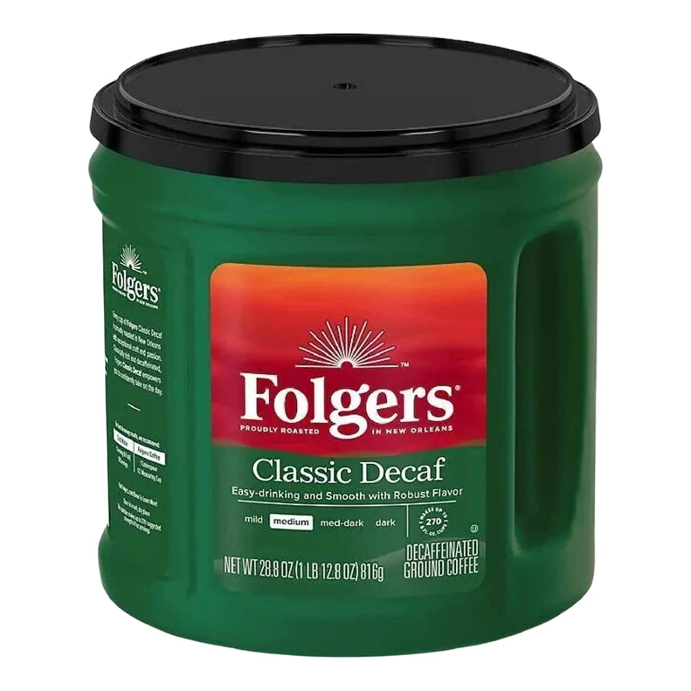 Folgers - Decaffeinated Classic Roast Ground Coffee - 28.8 Oz - 6 Pack