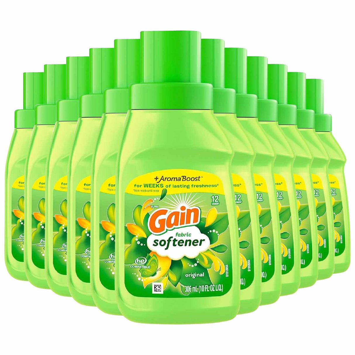 Gain Original + Aroma Boost, Fabric Softener 10oz - 12 Pack