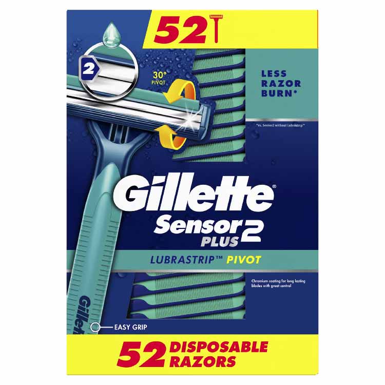 Gillette - Sensor2 Plus Pivoting Head and Lubrastrip Men's Disposable Razors - 52 Ct