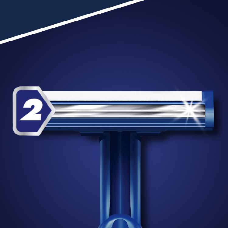 Gillette Blue II  Chromium Coating Long Lasting Blades Disposable Razors Bulk 5 ct  - 24 Packs