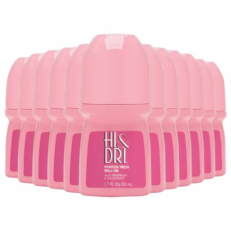 Hi & Dri - Anti Perspirant Deodorant Roll On Powder Fresh  1.7 Oz - 24 Pack -