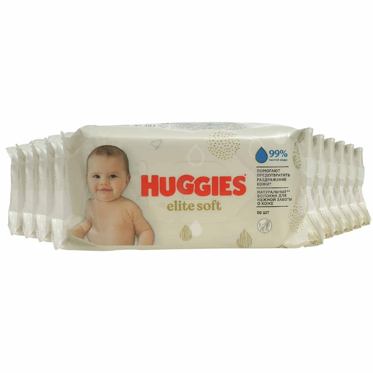 Huggies - Elite Soft Wet, Baby Wipes - 56 Count - 10 Pack