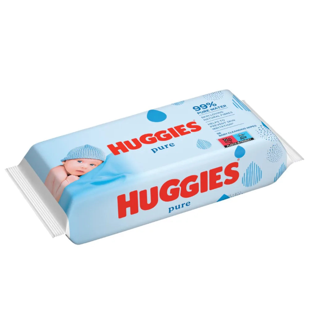Huggies - Baby Cleansing Wipes, Pure (Blue) - 56 Count - 10 Pack