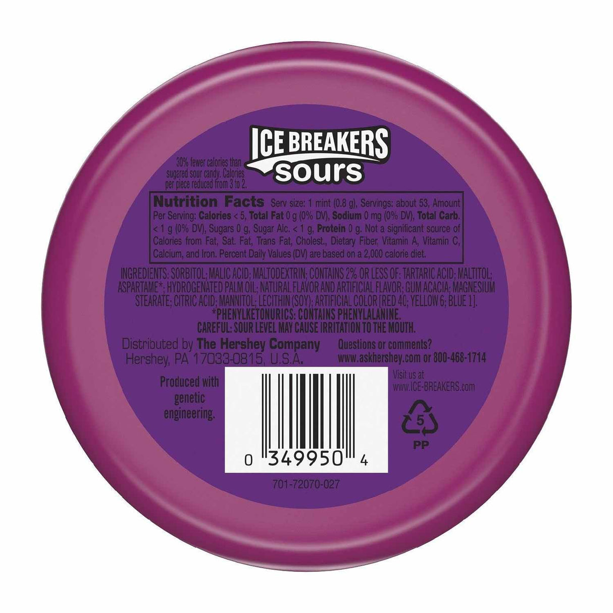 Ice Breakers Sours Sugar Free Mints, Mixed Berry, Strawberry, Cherry 8 ct - 24 Pack - ( 192 ct )