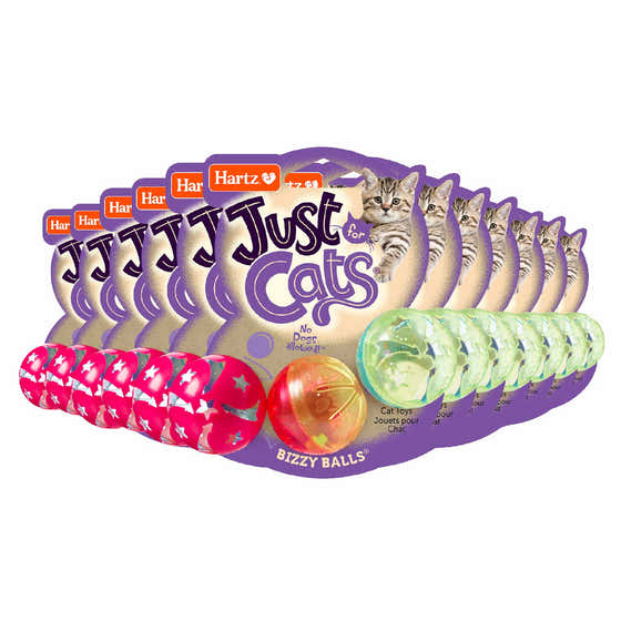 Hartz - Just for Cats Bizzy Balls Cat Toy - 24 Pack | Hartz - Pet Supplies