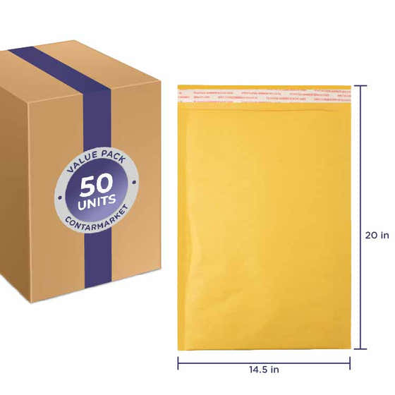 14.5 x 20 - #7 Self-Seal Kraft Bubble Mailers 50 Per Case | Contarmarket - Products