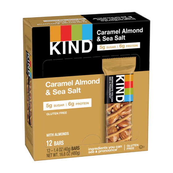 Kind Bar - Nut Bars Caramel Almond & Sea Salt Gluten Free Snack Bars - 1.4 Oz - 12 Pack | Kind Bar - Grocery Wholesale