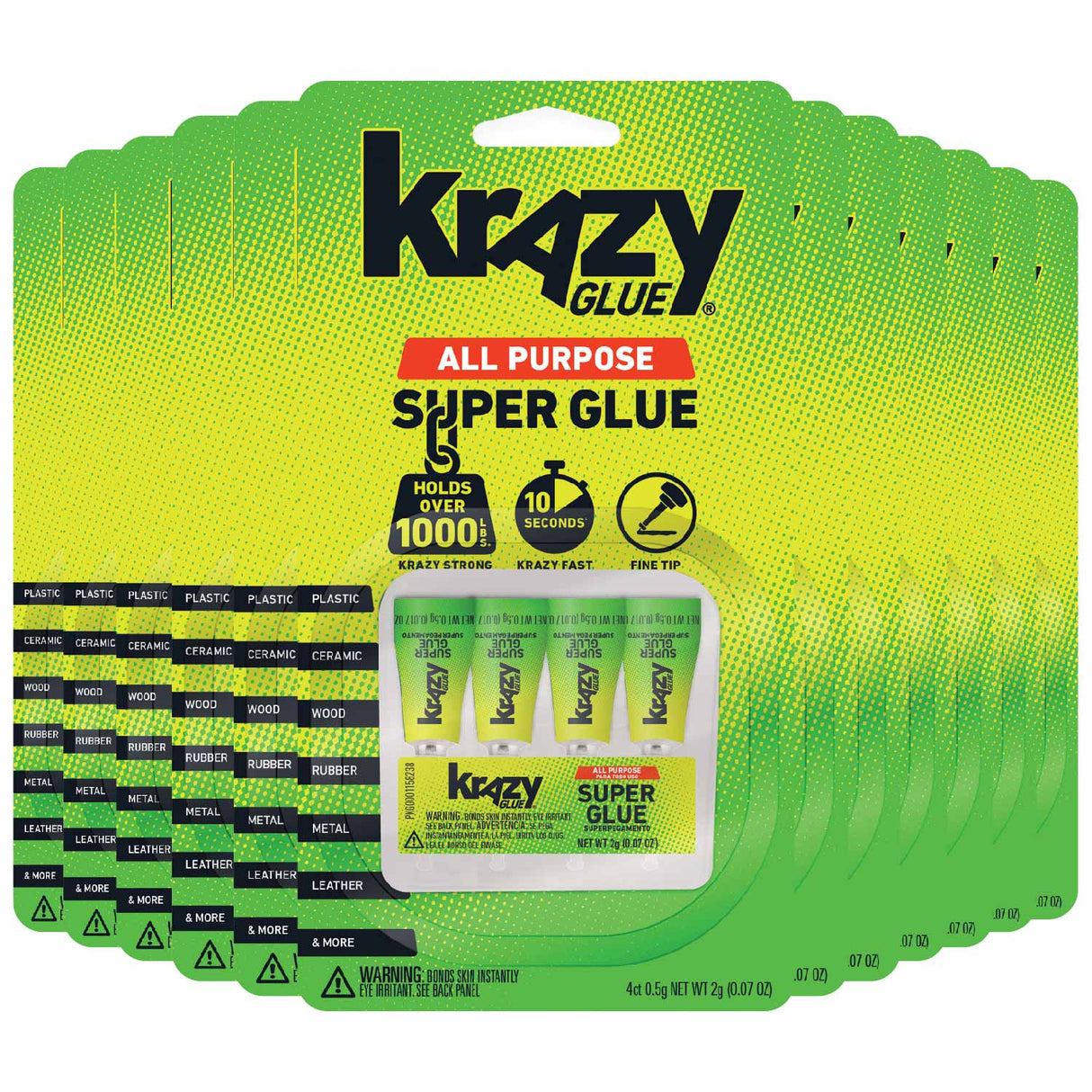 Krazy -  Super Glue, Single-Use Tubes, 4 Pack - 0.07 Oz - 48 Pack