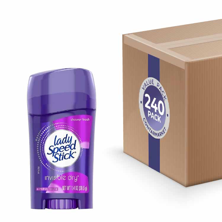 Lady Speed Stick Invisible Dry Antiperspirant & Deodorant, Shower Fresh 1.4 oz - 240 Pack