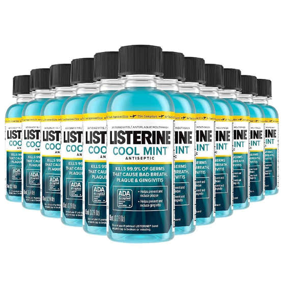 Listerine Cool Mint Mouthwash  3.2 oz - 24 Pack - Travel Size | Listerine - Oral Care Wholesale