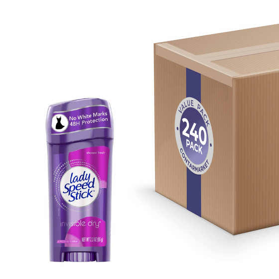Lady Speed Stick Invisible Dry Antiperspirant & Deodorant, Shower Fresh - 2.3 Oz - 240 Pack | Lady Speed - Lady Speed ...