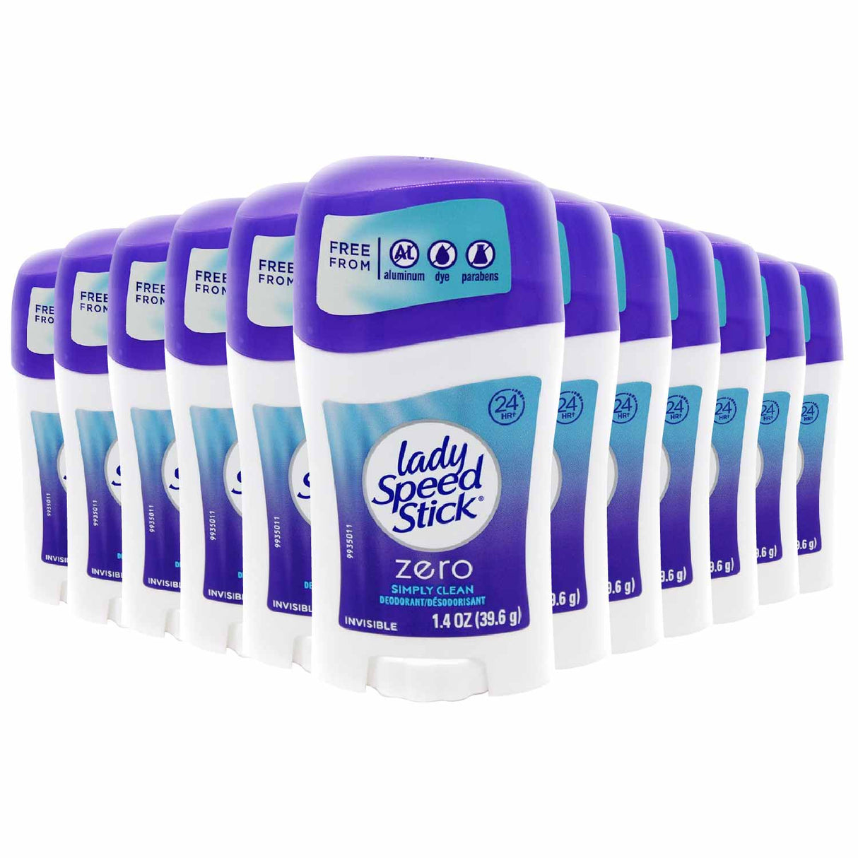 Lady Speed Stick Invisible Dry Antiperspirant & Deodorant  Zero Simply Clean  1.4 oz - 12 Pack