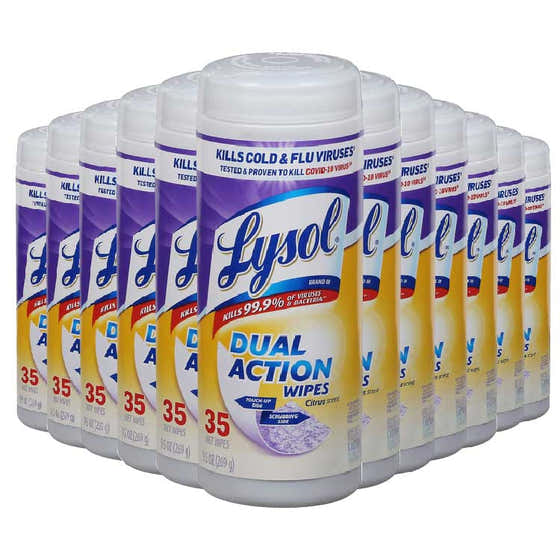 Lysol - Dual Action Disinfecting Wipes, Citrus - 35 Ct - 12 Pack | Lysol - Household - Wholesale