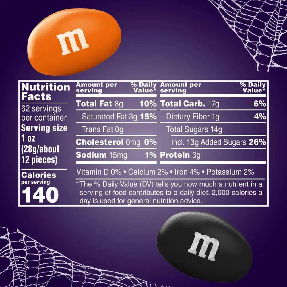 M&M'S - Peanut Milk Chocolate Halloween Candy - 62 Oz - 6 Pack