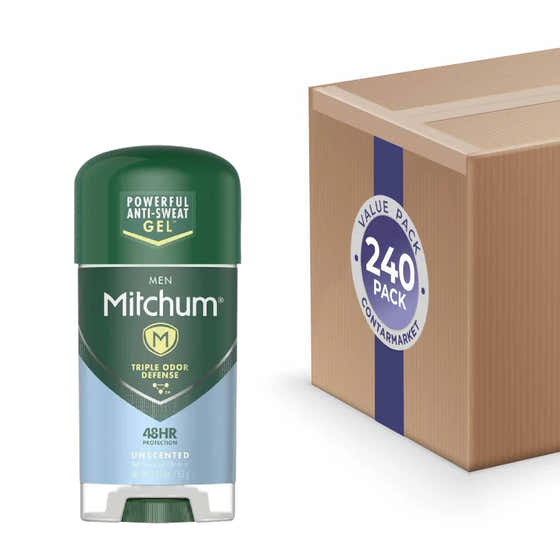 Mitchum Men Clear Gel Antiperspirant Deodorant, Unscented - 2.25 Oz - 240 Pack | Mitchum - Mitchum