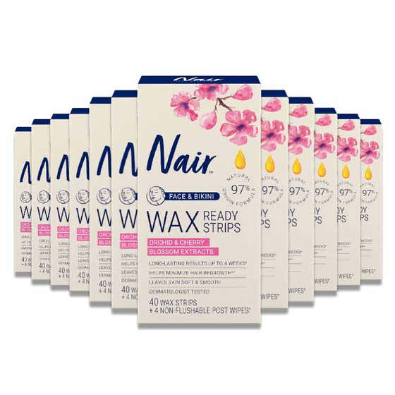 Nair - Hair Remover Face and Bikini Wax Ready Strips - 40ct ea -12 pack | NAIR - nair
