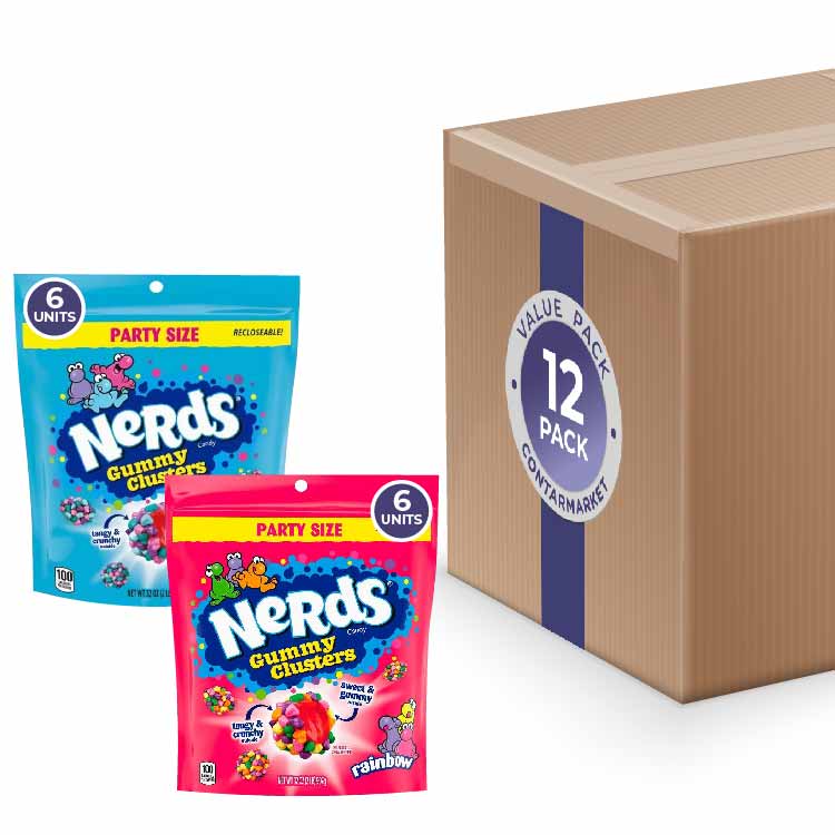 Nerds Gummy Clusters - 12 Pack (6 Very Berry bags & 6 Rainbow bags)