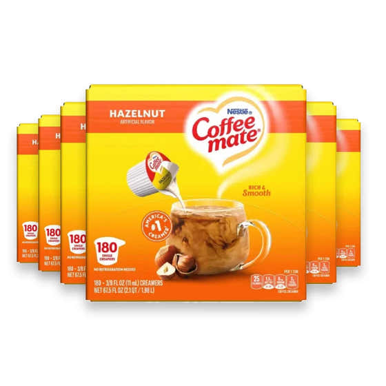 Coffee-mate - Creamer, Hazelnut - 180 Count Ea - 6 Pack | Nestle - member5%