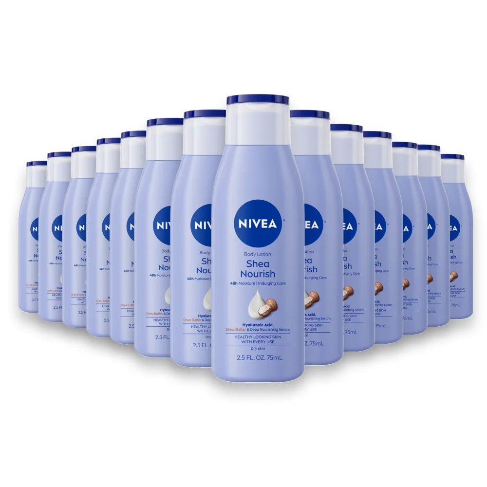 Nivea - Shea Nourish Dry Skin Body Lotion With Shea Butter - 2.5 Oz - 15 Pack