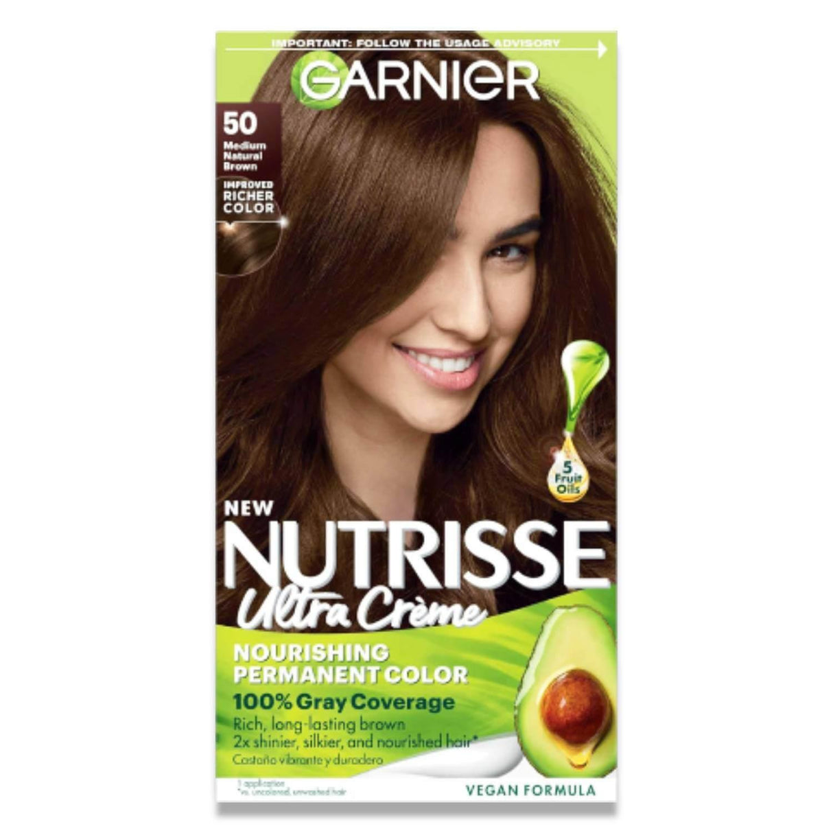 Garnier Nutrisse Nourishing Color Creme - Medium Natural Brown 50 (Truffle) - 12 Pack