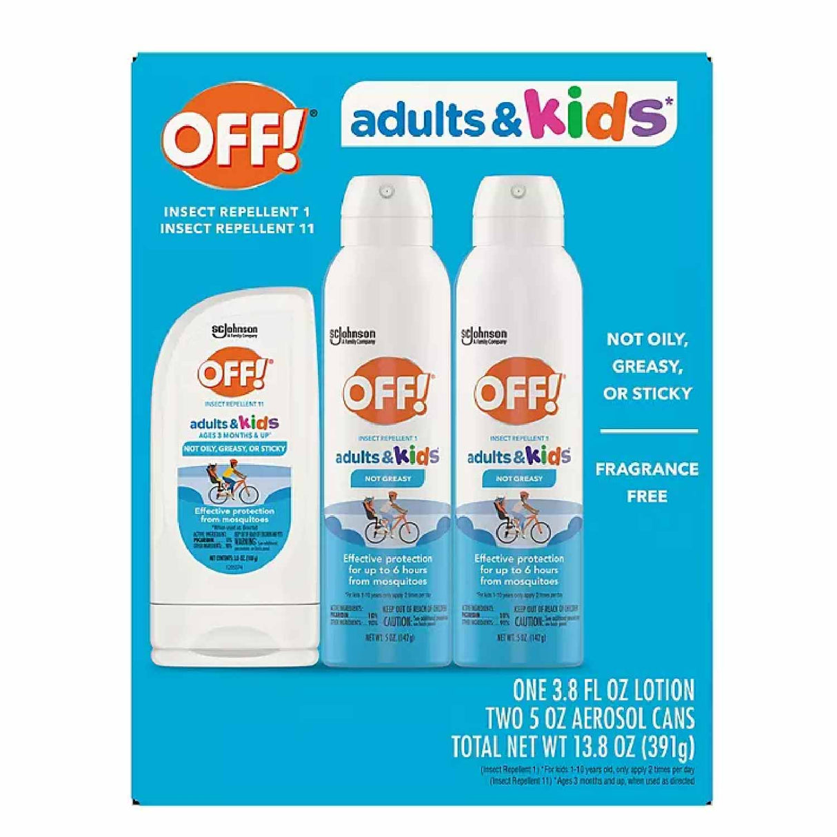 OFF! Adults & Kids Pack, 2 5 oz Aerosol + 3.8 oz Lotion