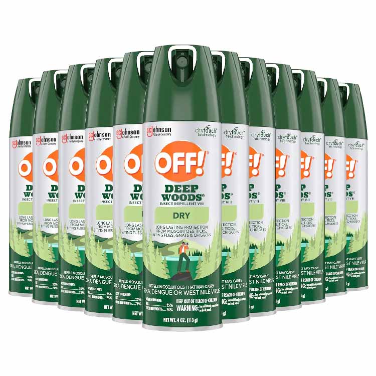 OFF! - Aerosol Deep Woods Dry Insect Repellent - 4 Oz - 12 Pack