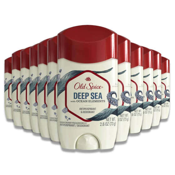 Old Spice - Invisible Solid Antiperspirant Deodorant for Men, Deep Sea Scent - 2.6  oz - 12 Pack - Old Spice Deep Sea Deod...