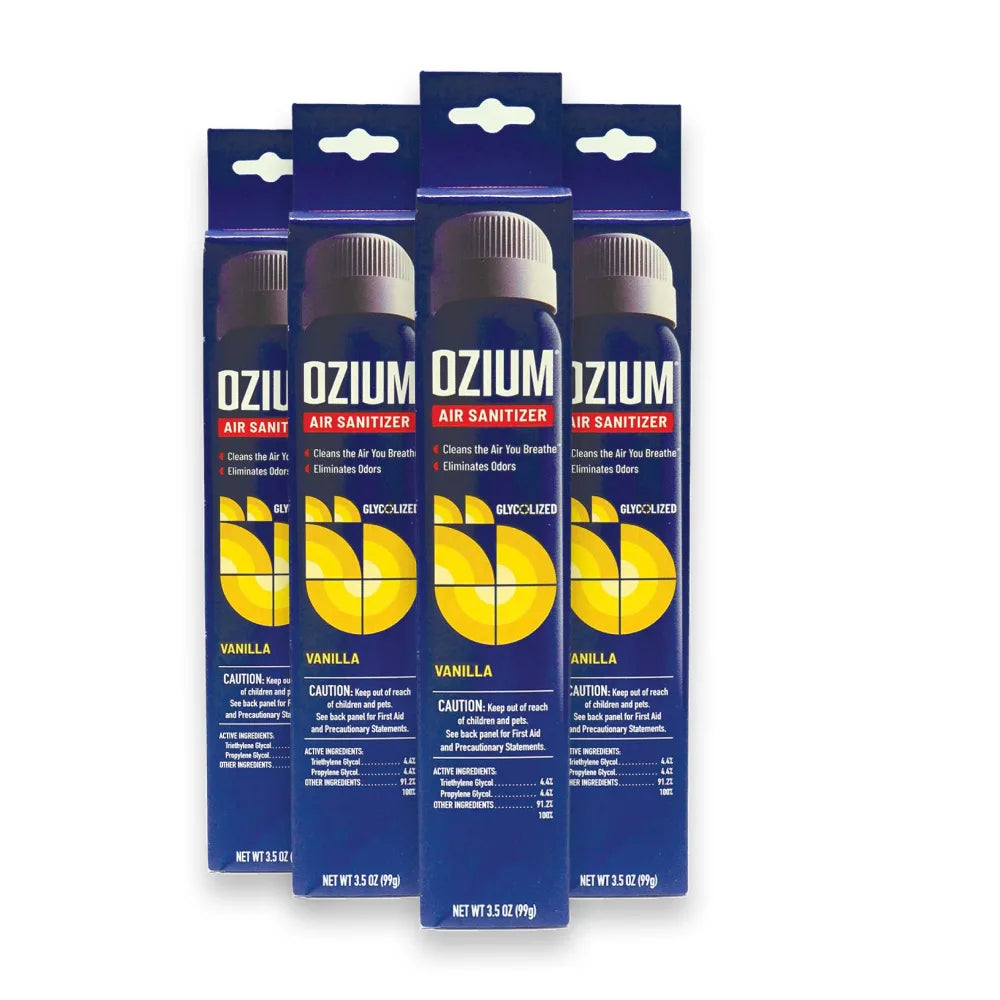 Ozium Air Sanitizer Spray – Vanilla – 3.5 oz – Pack of 4
