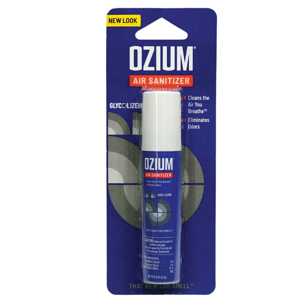 Ozium Air Sanitizer Spray – New Car Scent – 0.8 oz – Pack of 6