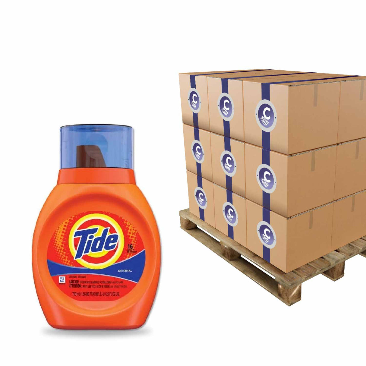 Tide Liquid 2X, Original - 25 Oz/16 Loads Each - 6 Pack - 50 cases