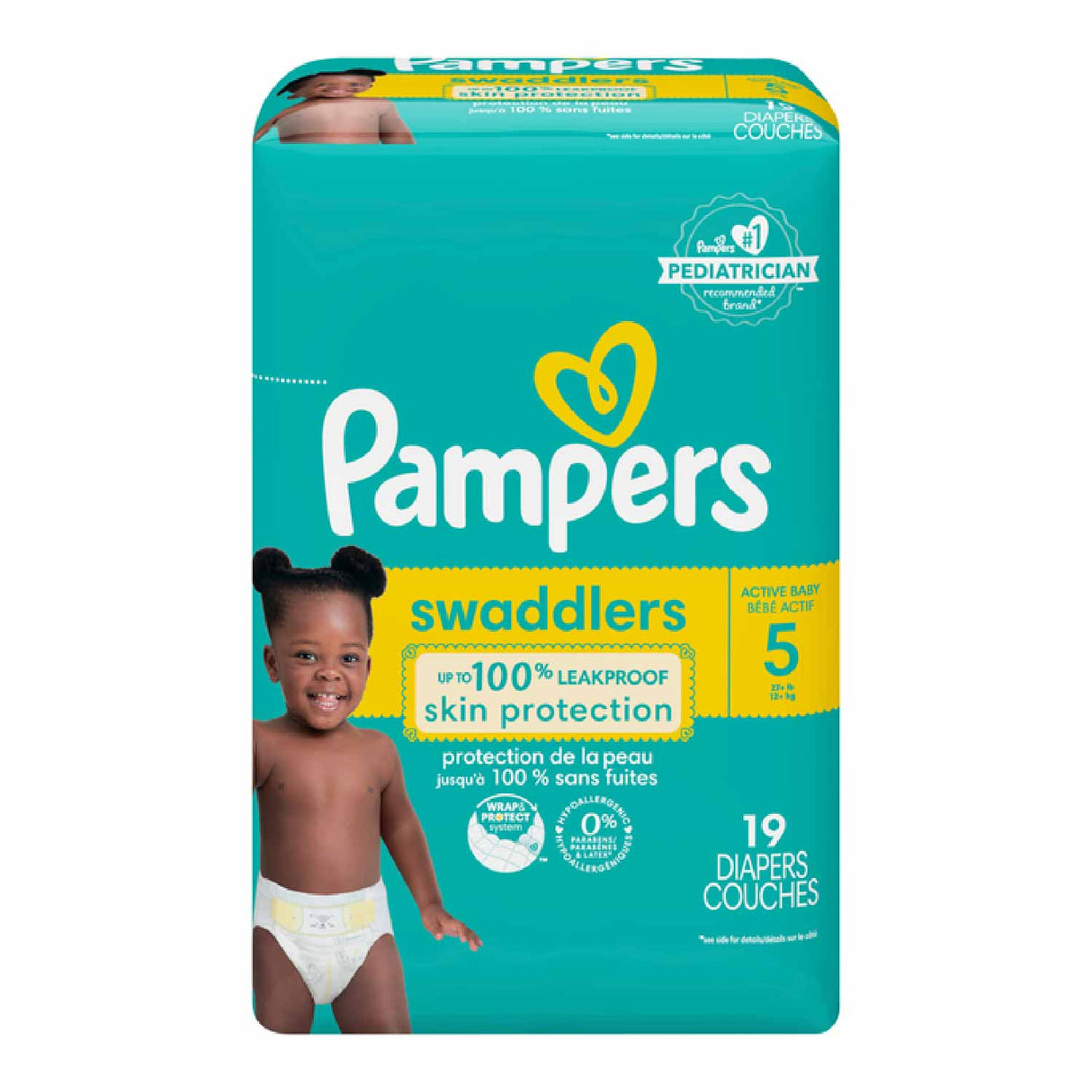 Pampers - Swaddlers Diapers, Size 5 - 19 Ct - 4 Pack