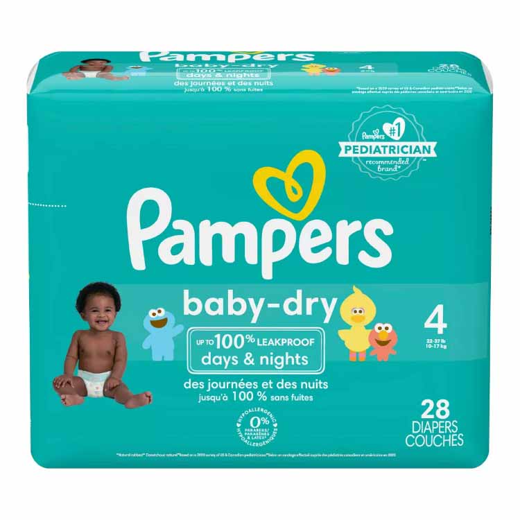 Pampers - Baby Dry Diapers, Size 4 - 28 Ct - 4 Pack