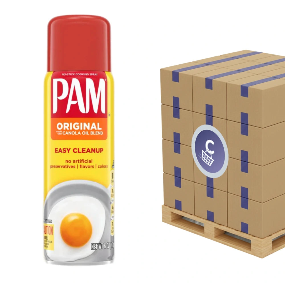 PAM - No-Stick Cooking Spray, Original, Made With Canola Oil Blend, 6 Oz - 12 Pack - 120 Cases Pallet