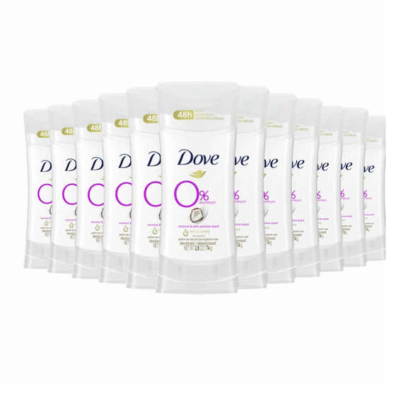 Dove Beauty 0% Aluminum Coconut & Pink Jasmine Deodorant Stick - 2.6oz - 12 Pack | Dove - Dove