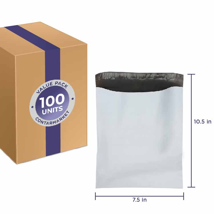Poly Mailers 2.5MIL, Size 7.5''x10.5'' inches - 100 Pack