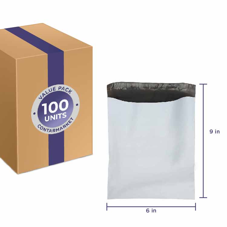 Poly Mailers 2.5MIL, Size 6''x 9'' inches - 100 Pack