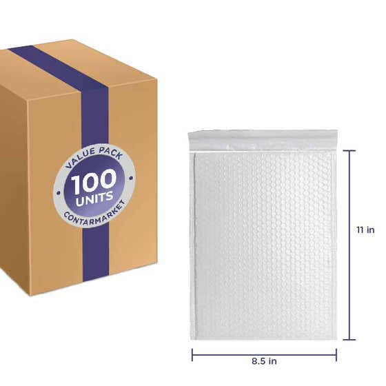 8.5 x 11 - #2 Self-Seal White Poly Bubble Mailers 100 Per Case | Contarmarket - Products