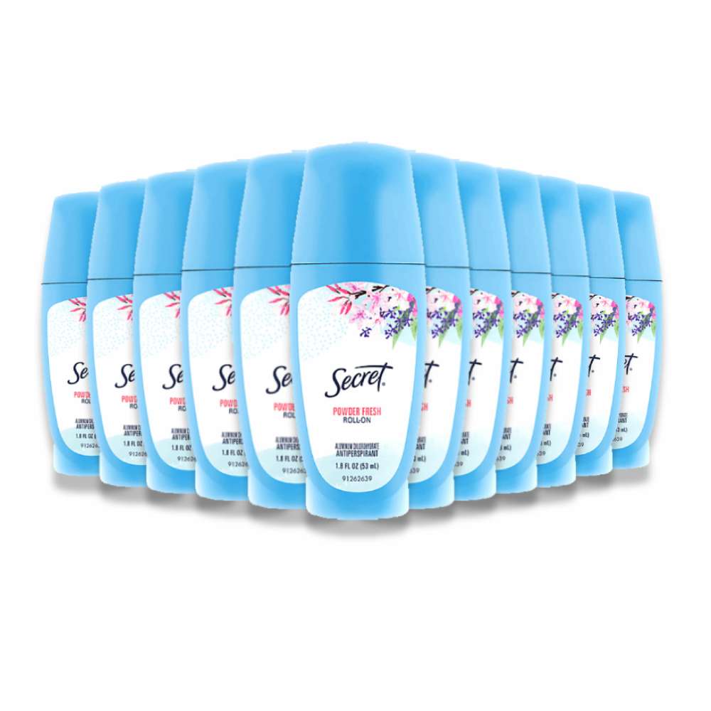 Secret Antiperspirant Roll On Powder Fresh 1.8oz - 12 Pack Contarmarket