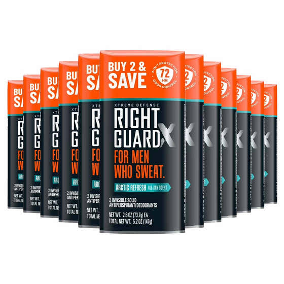 Right Guard - Xtreme Defense, Antiperspirant Deodorant, Twin Pack, Arctic Refresh - 2.6 oz - 6 Pack | Right Guard - member5%