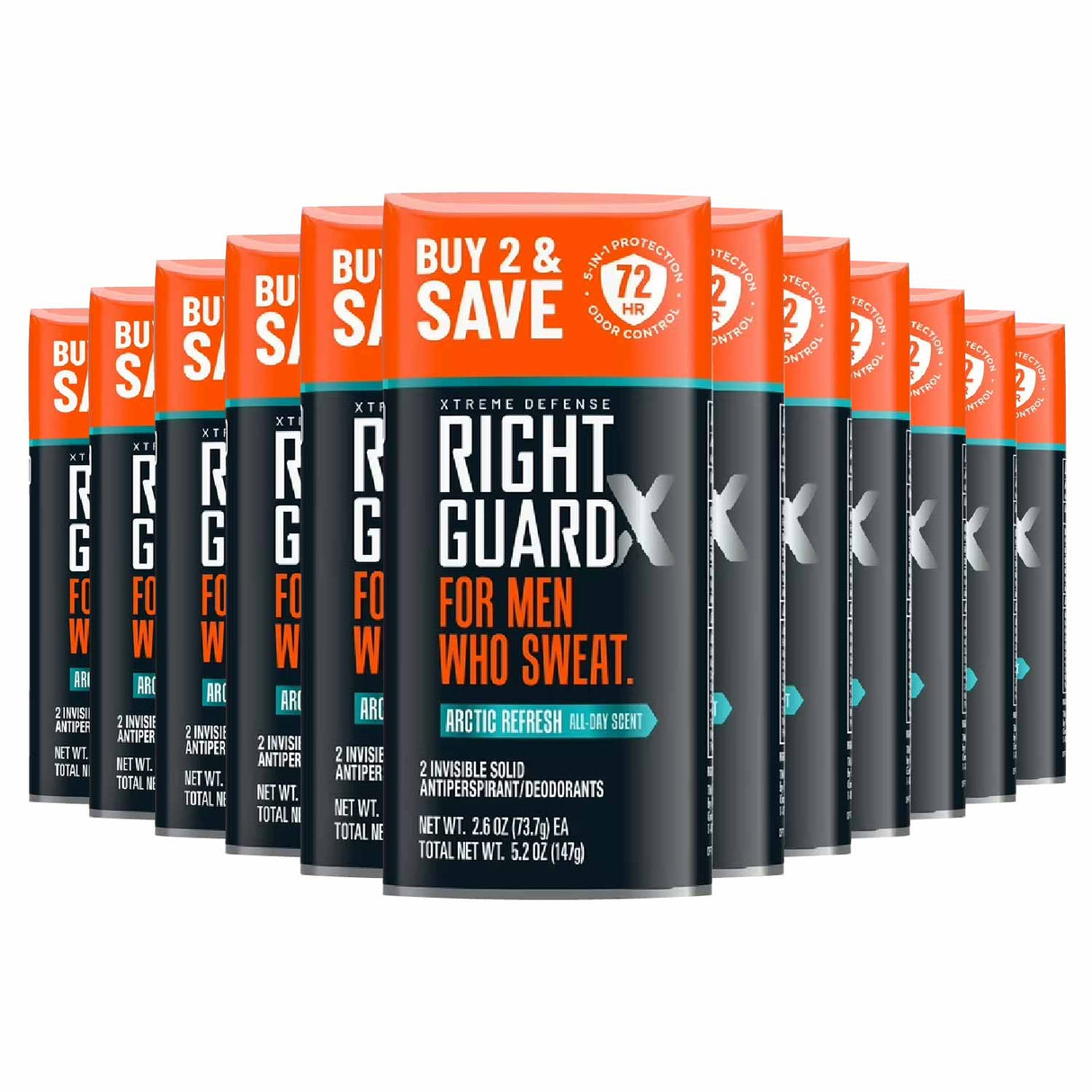 Right Guard - Xtreme Defense, Antiperspirant Deodorant, Twin Pack, Arctic Refresh - 2.6 oz - 6 Pack