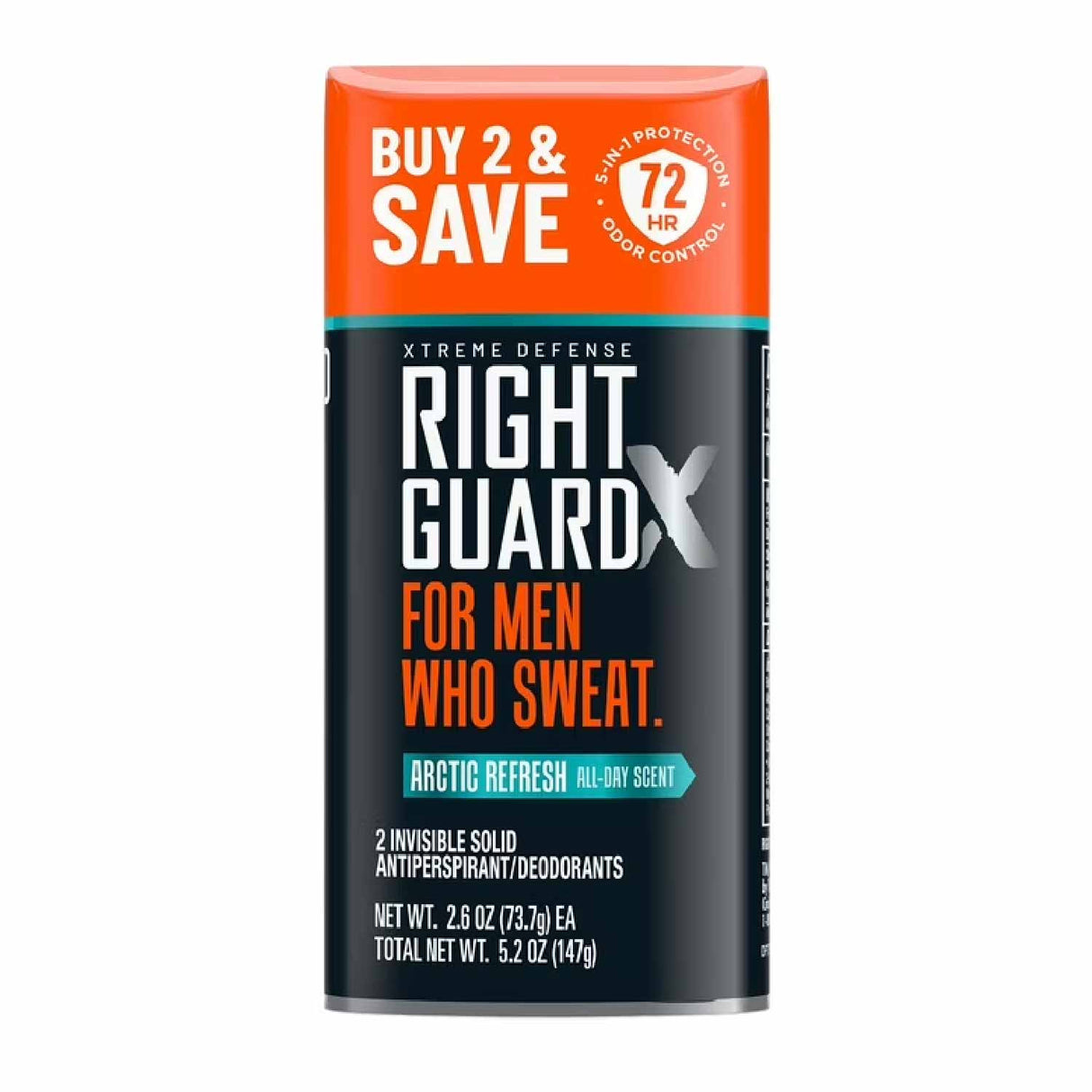 Right Guard - Xtreme Defense, Antiperspirant Deodorant, Twin Pack, Arctic Refresh - 2.6 oz - 6 Pack