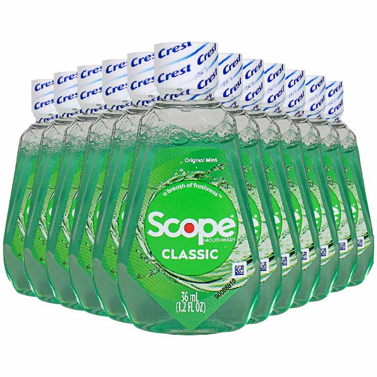 Crest - Scope Classic Mouthwash 1.2oz  Origianl Mint - 48 Pack (Travel Size)