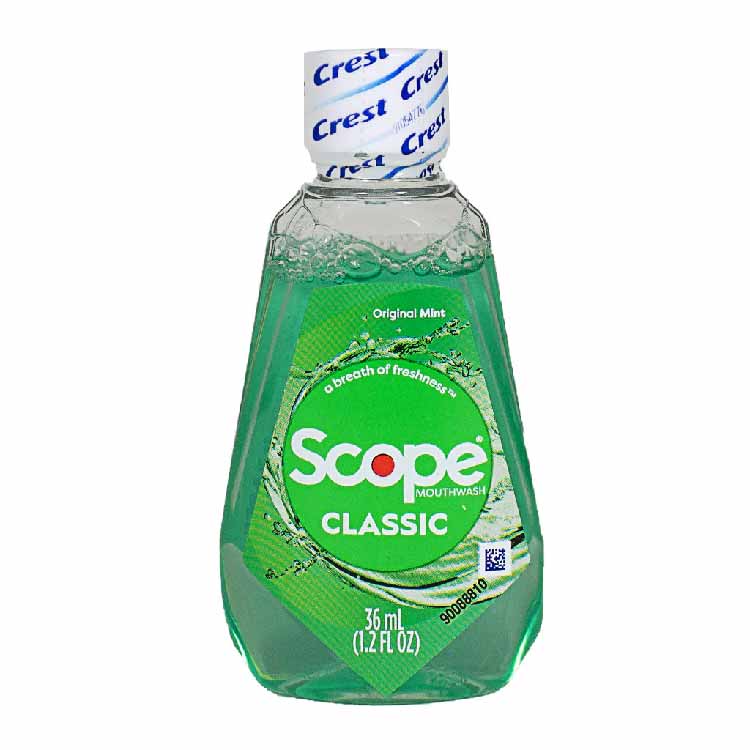 Crest - Scope Classic Mouthwash 1.2oz  Origianl Mint - 48 Pack (Travel Size)